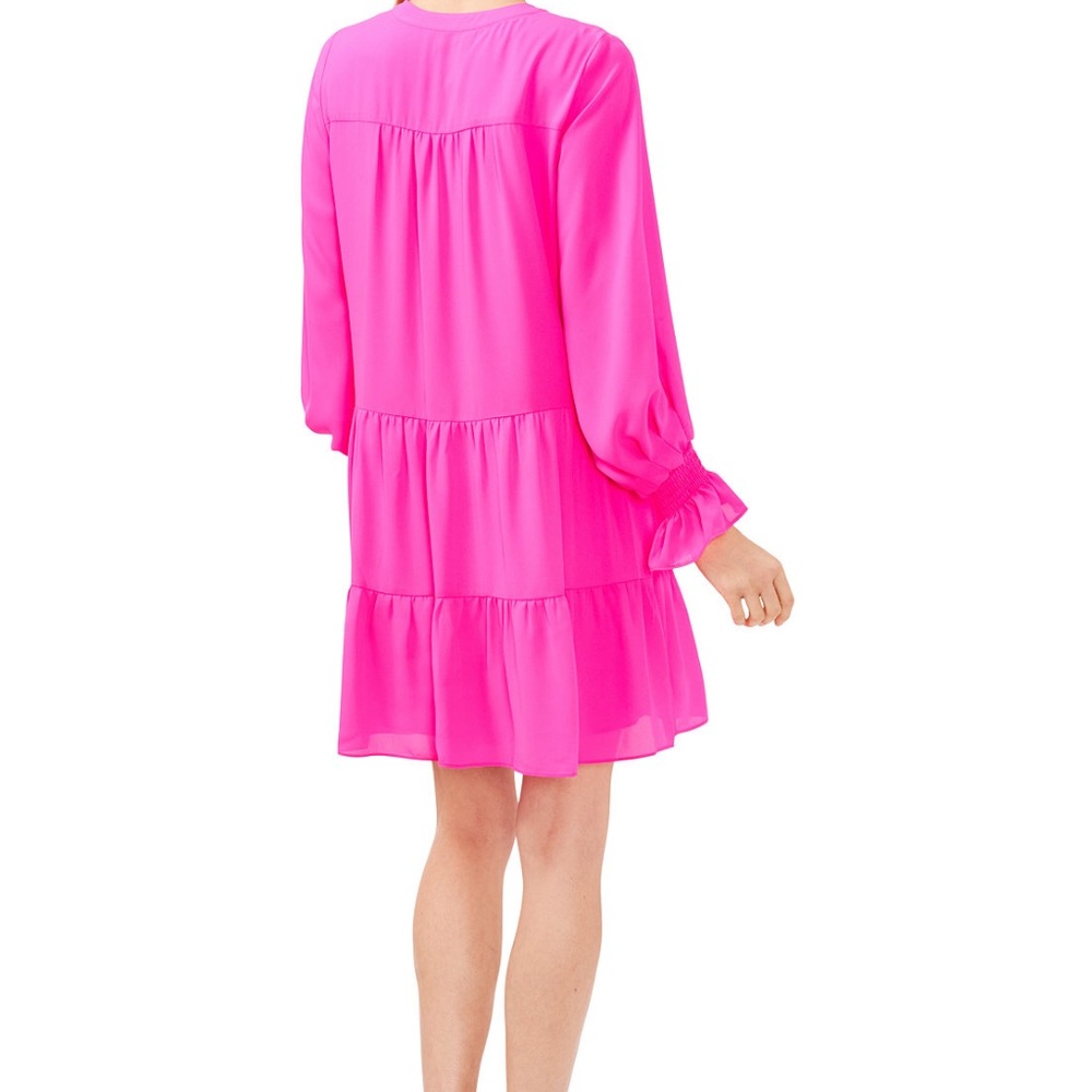 CeCe Hot Pink Long balloon Sleeve Dress - Picture 3 of 10